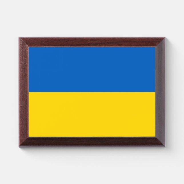 Patriotic award plaque with flag of Ukraine (Horizontal)