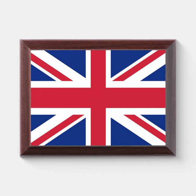 Patriotic award plaque with flag of United Kingdom (Horizontal)