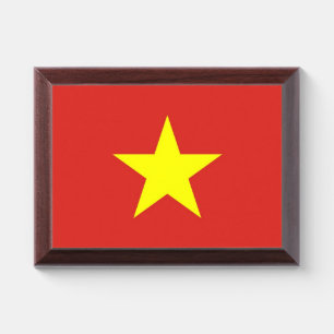 Patriotic award plaque with flag of Vietnam