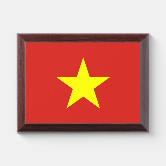 Patriotic award plaque with flag of Vietnam (Horizontal)
