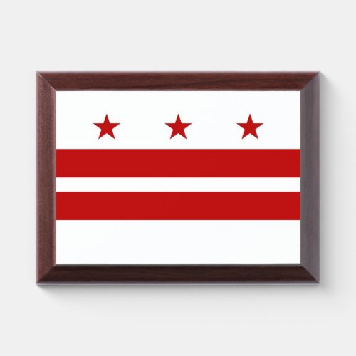 Patriotic award plaque with flag of Washington DC