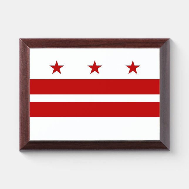 Patriotic award plaque with flag of Washington DC (Horizontal)