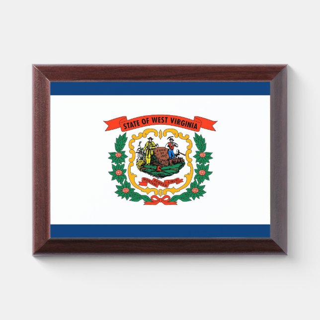 Patriotic award plaque with flag of West Virginia (Horizontal)