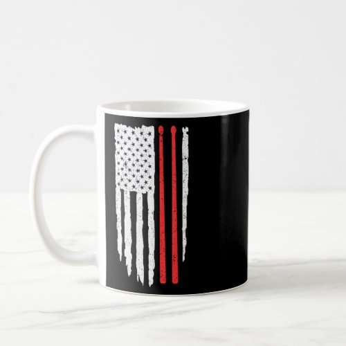 Patriotic Awesome Drummer Distressed American Flag Coffee Mug