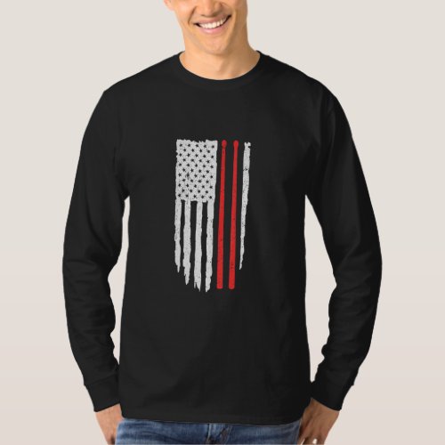 Patriotic Awesome Drummer Distressed American Flag T_Shirt