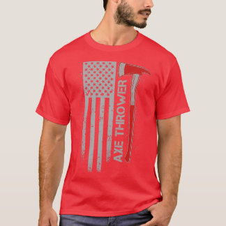 Patriotic Axe Thrower American Flag Hatchet Throwi T-Shirt