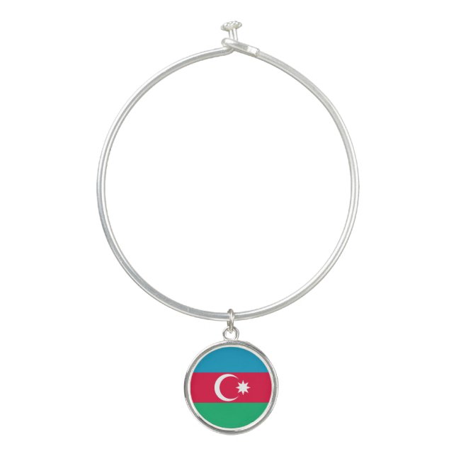 Patriotic Azerbaijan Flag Bangle Bracelet (Front)