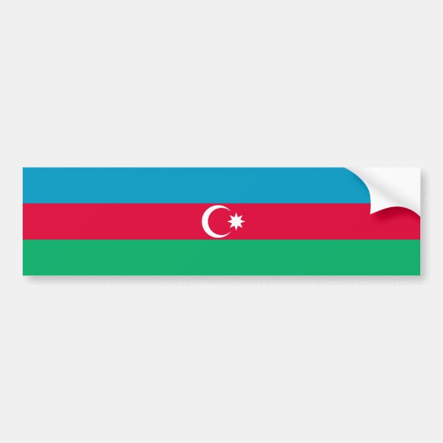 Patriotic Azerbaijan Flag Bumper Sticker (Front)