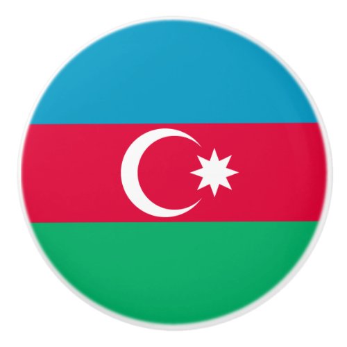 Patriotic Azerbaijan Flag Ceramic Knob