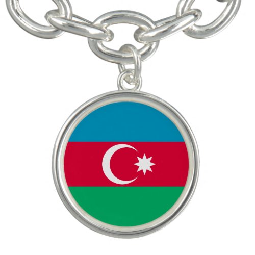 Patriotic Azerbaijan Flag Charm Bracelet