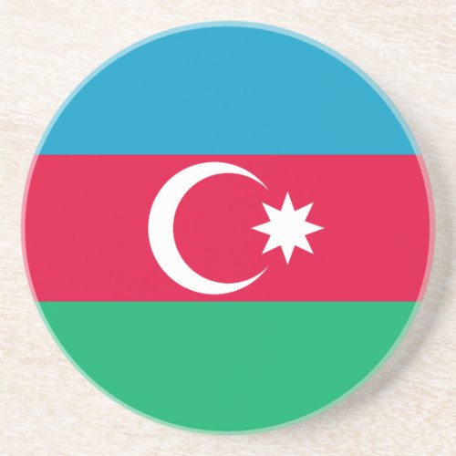Patriotic Azerbaijan Flag Drink Coaster