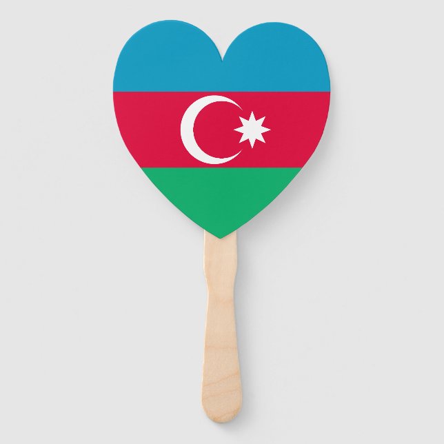 Patriotic Azerbaijan Flag Hand Fan (Front)