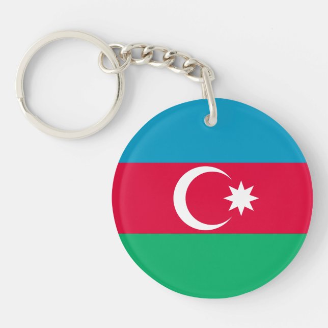 Patriotic Azerbaijan Flag Keychain (Front)