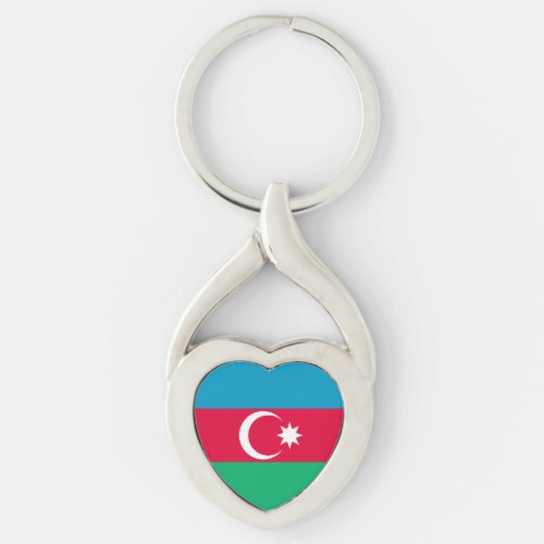 Patriotic Azerbaijan Flag Keychain
