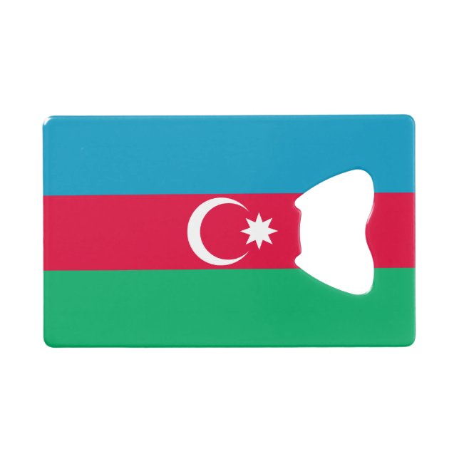 Patriotic Azerbaijan Flag Keychain Bottle Opener (Front (Horizontal))