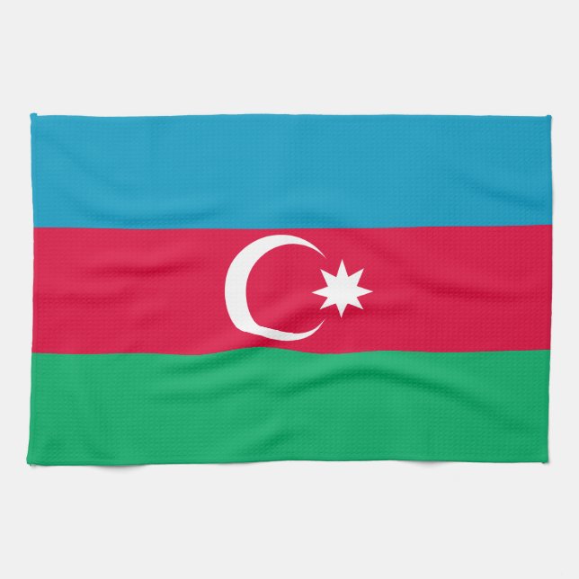 Patriotic Azerbaijan Flag Kitchen Towel (Horizontal)