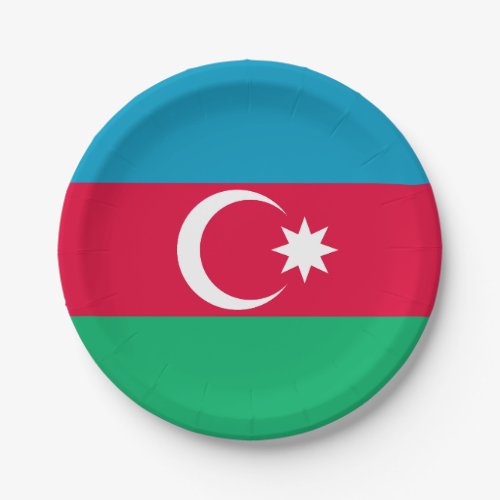 Patriotic Azerbaijan Flag Paper Plates