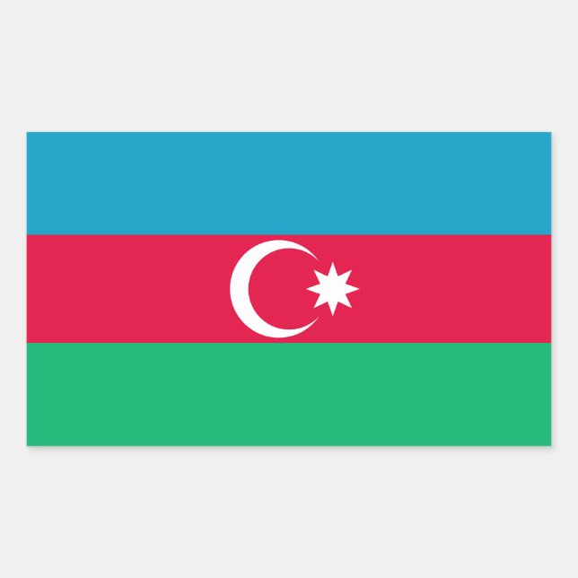 Patriotic Azerbaijan Flag Rectangular Sticker (Front)