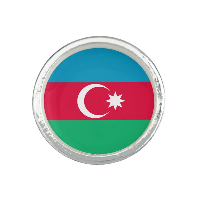 Patriotic Azerbaijan Flag Ring (Front)