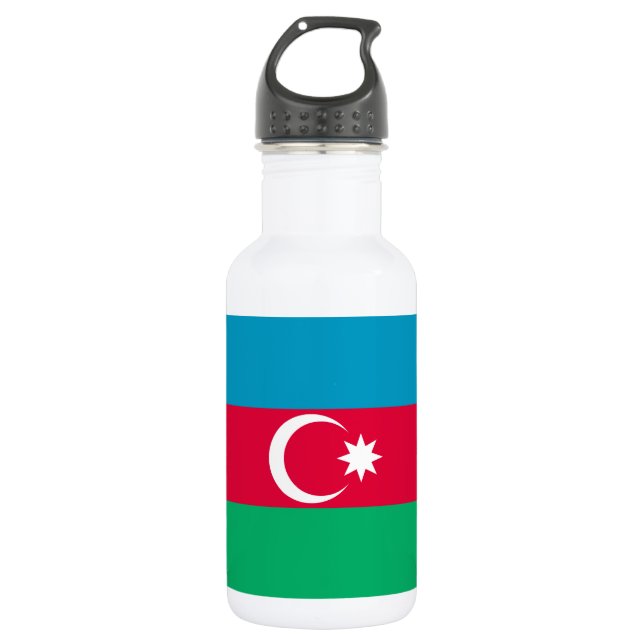 Patriotic Azerbaijan Flag Stainless Steel Water Bottle (Front)