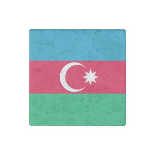 Patriotic Azerbaijan Flag Stone Magnet