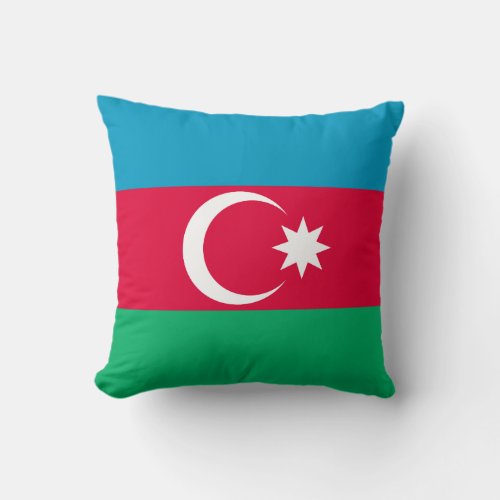 Patriotic Azerbaijan Flag Throw Pillow