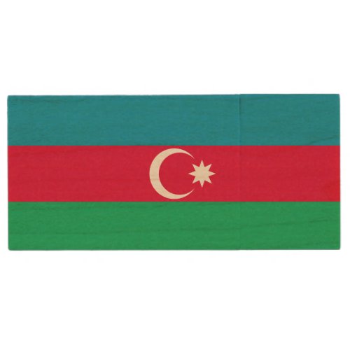 Patriotic Azerbaijan Flag Wood USB Flash Drive