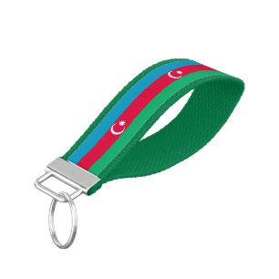 Patriotic Azerbaijan Flag Wrist Keychain