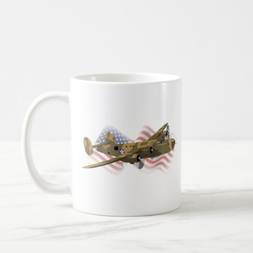 Patriotic B_24 Liberator WW2 Heavy Bomber Coffee Mug