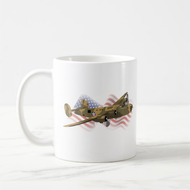 Patriotic B-24 Liberator WW2 Heavy Bomber Coffee Mug (Left)