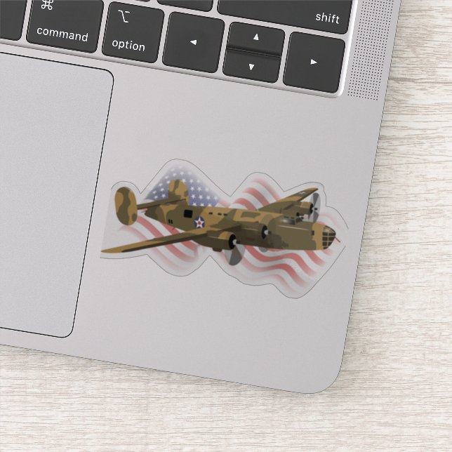 Patriotic B-24 Liberator WW2 Heavy Bomber Sticker (Detail)