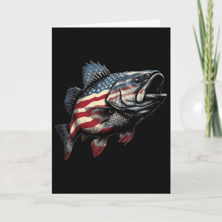 Patriotic B Fishing American Flag Fisherman Appare Card