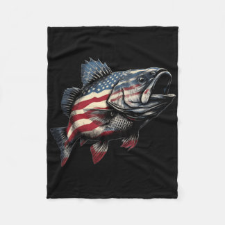 Patriotic B Fishing American Flag Fisherman Appare Fleece Blanket