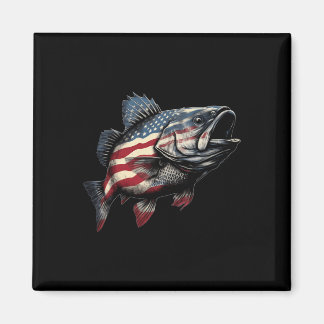 Patriotic B Fishing American Flag Fisherman Appare Magnet