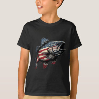 Patriotic B Fishing American Flag Fisherman Appare T-Shirt