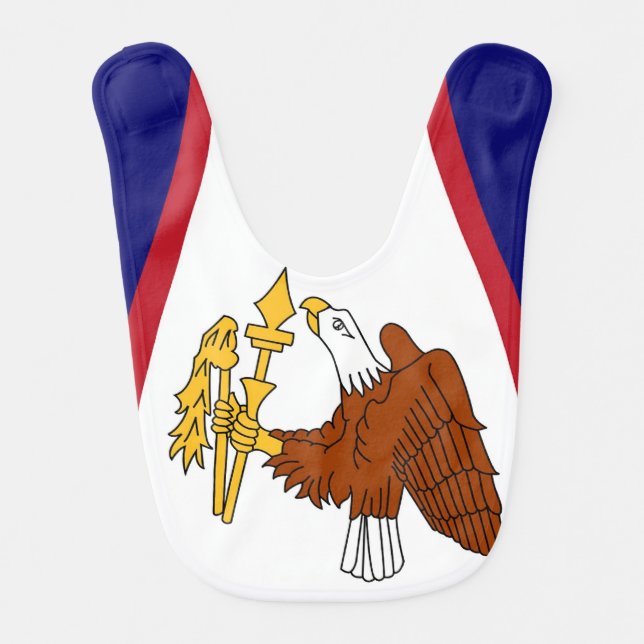 Patriotic baby bib with Flag of American Samoa (Front)