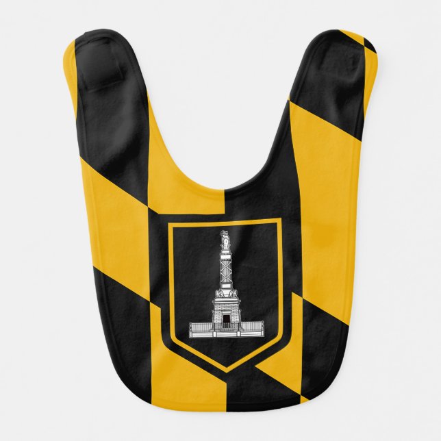 Patriotic baby bib with Flag of Baltimore City (Front)