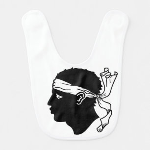 Patriotic baby bib with Flag of Corsica, France