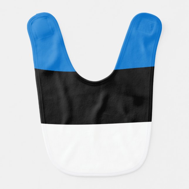 Patriotic baby bib with Flag of Estonia (Front)
