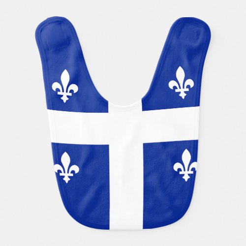 Patriotic baby bib with Flag of Quebec