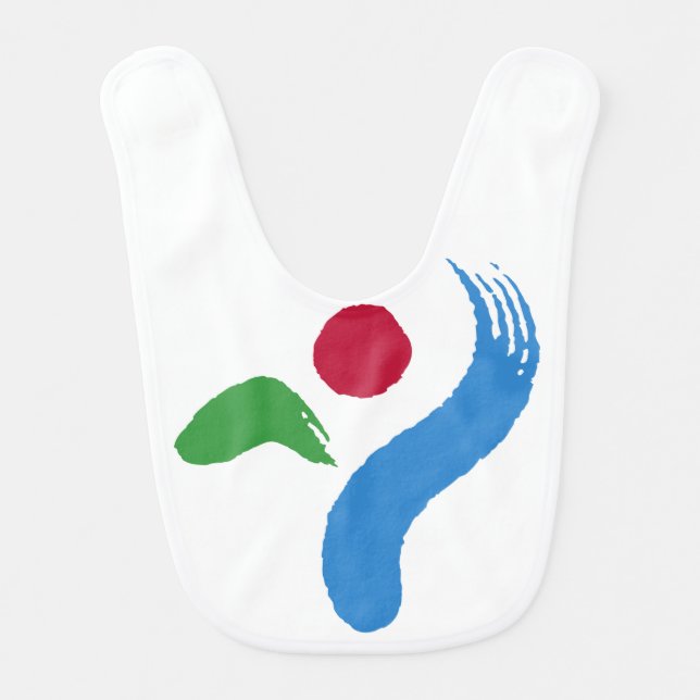 Patriotic baby bib with Flag of Seoul (Front)