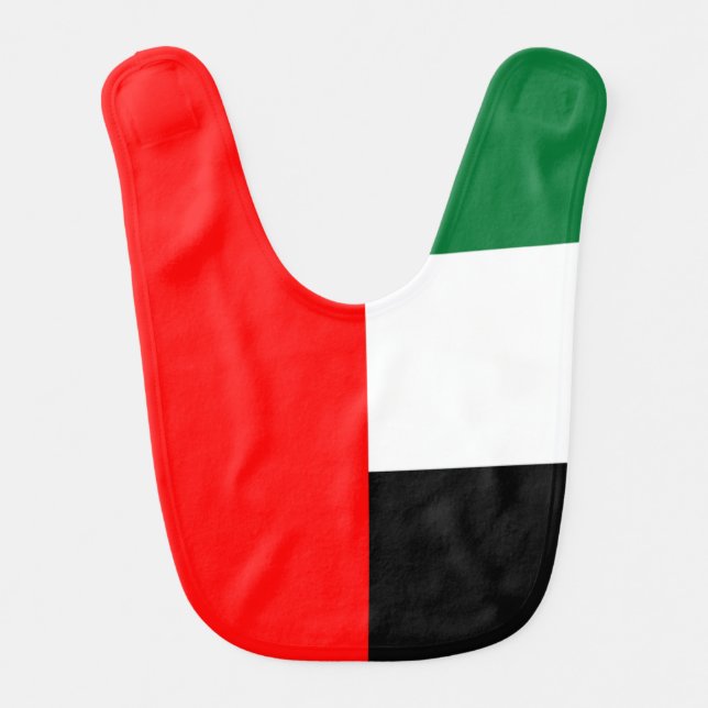 Patriotic baby bib with Flag of UAE (Front)