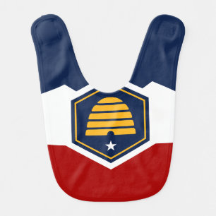 Patriotic baby bib with Flag of Utah, USA