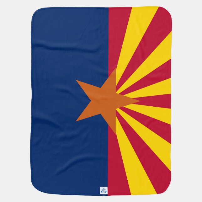Patriotic baby blanket with Flag of Arizona (Back)