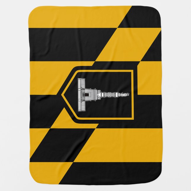 Patriotic baby blanket with Flag of Baltimore (Front)