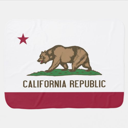 Patriotic baby blanket with Flag of California