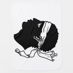 Patriotic baby blanket with Flag of Corsica