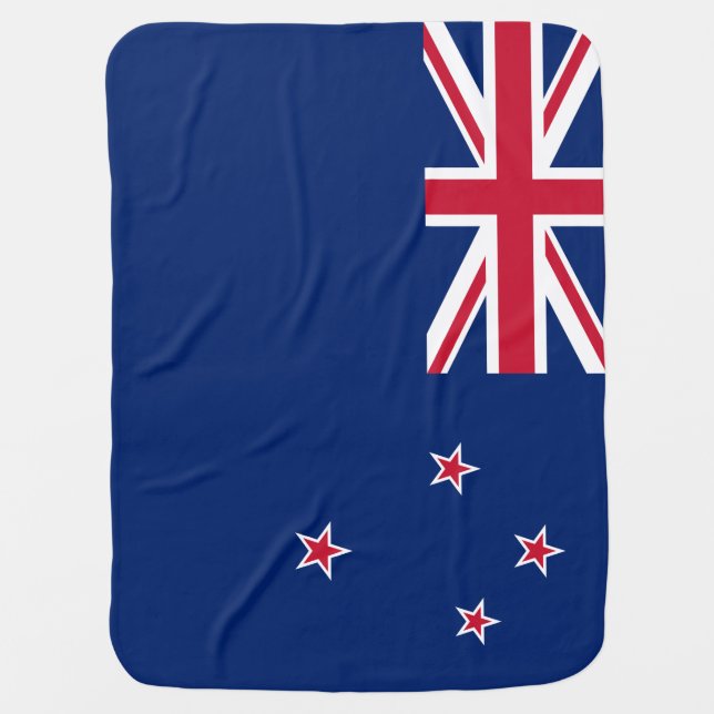 Patriotic baby blanket with Flag of New Zealand (Front)