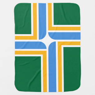 Patriotic baby blanket with Flag of Portland