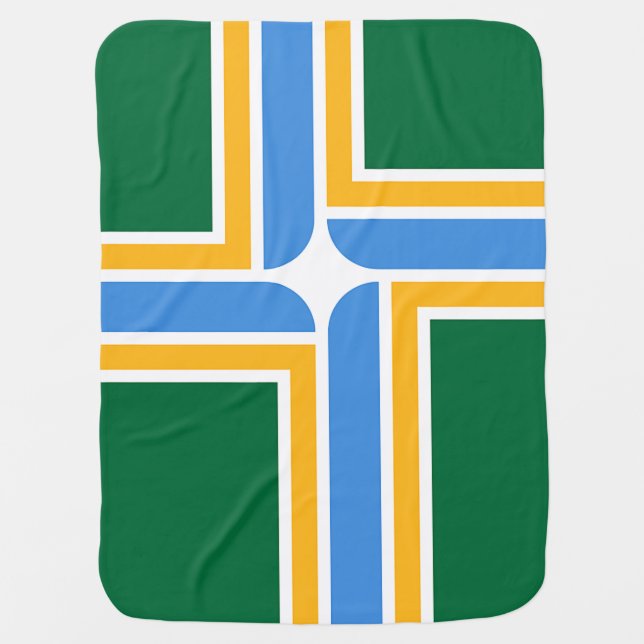 Patriotic baby blanket with Flag of Portland (Front)